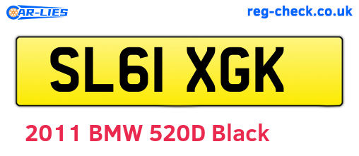 SL61XGK are the vehicle registration plates.