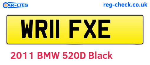 WR11FXE are the vehicle registration plates.