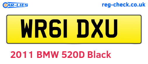 WR61DXU are the vehicle registration plates.