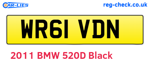 WR61VDN are the vehicle registration plates.