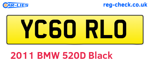 YC60RLO are the vehicle registration plates.