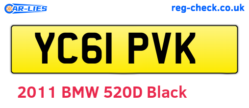 YC61PVK are the vehicle registration plates.