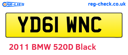 YD61WNC are the vehicle registration plates.