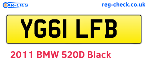 YG61LFB are the vehicle registration plates.