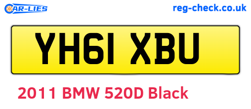 YH61XBU are the vehicle registration plates.
