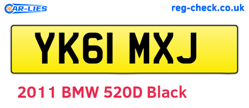 YK61MXJ are the vehicle registration plates.