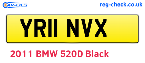 YR11NVX are the vehicle registration plates.