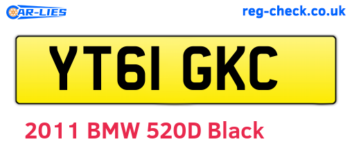 YT61GKC are the vehicle registration plates.