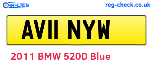 AV11NYW are the vehicle registration plates.