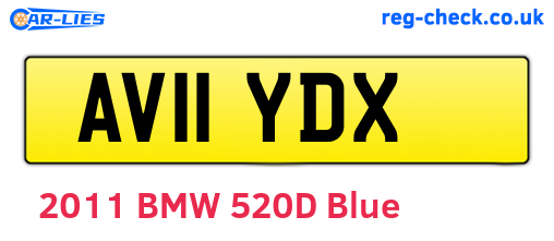 AV11YDX are the vehicle registration plates.
