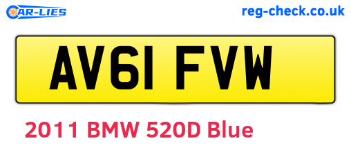AV61FVW are the vehicle registration plates.