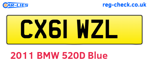 CX61WZL are the vehicle registration plates.