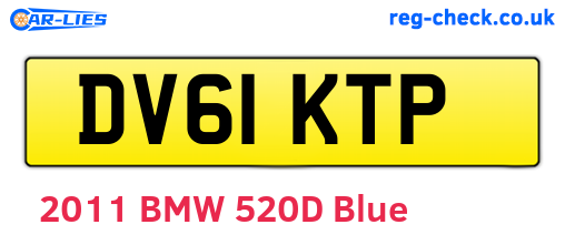 DV61KTP are the vehicle registration plates.