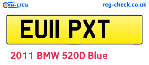 EU11PXT are the vehicle registration plates.