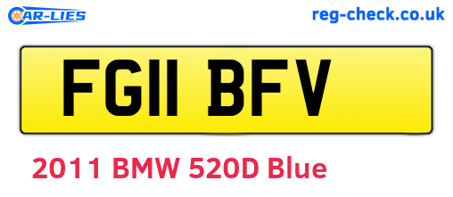 FG11BFV are the vehicle registration plates.