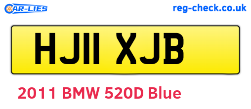 HJ11XJB are the vehicle registration plates.