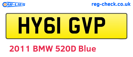 HY61GVP are the vehicle registration plates.