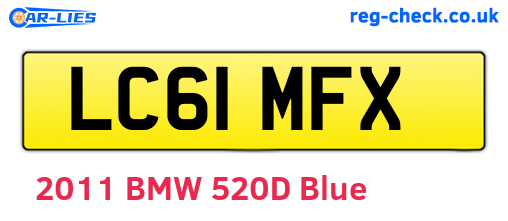 LC61MFX are the vehicle registration plates.