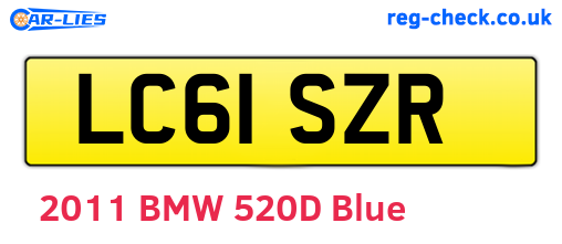 LC61SZR are the vehicle registration plates.