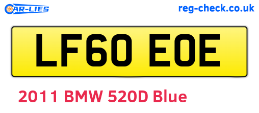 LF60EOE are the vehicle registration plates.