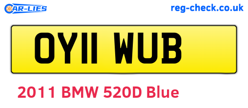 OY11WUB are the vehicle registration plates.
