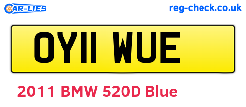 OY11WUE are the vehicle registration plates.