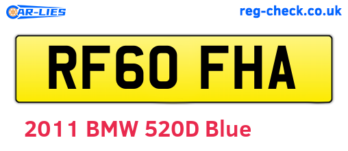 RF60FHA are the vehicle registration plates.