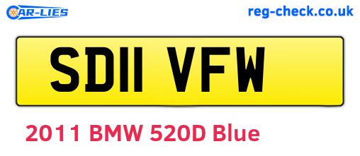 SD11VFW are the vehicle registration plates.