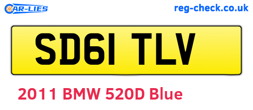 SD61TLV are the vehicle registration plates.