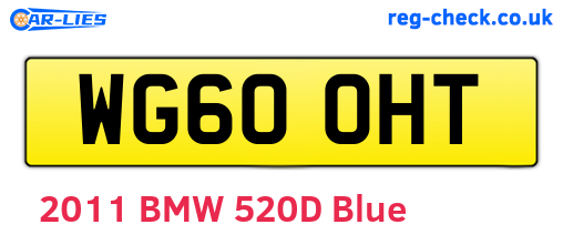 WG60OHT are the vehicle registration plates.