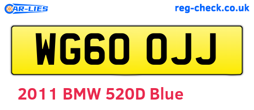 WG60OJJ are the vehicle registration plates.