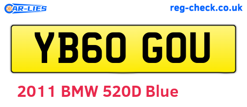 YB60GOU are the vehicle registration plates.