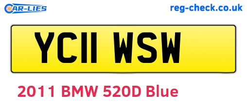 YC11WSW are the vehicle registration plates.