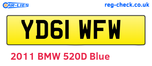 YD61WFW are the vehicle registration plates.
