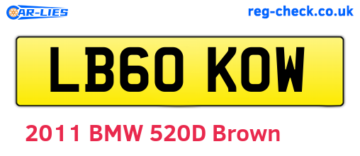 LB60KOW are the vehicle registration plates.