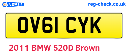 OV61CYK are the vehicle registration plates.