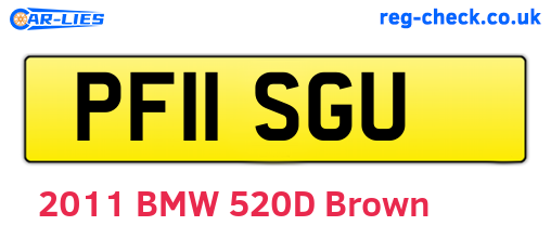PF11SGU are the vehicle registration plates.