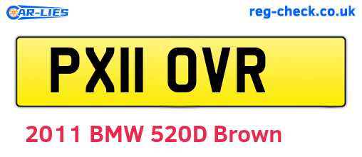 PX11OVR are the vehicle registration plates.