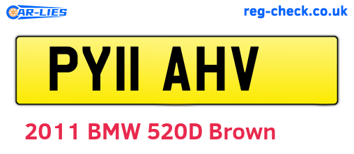 PY11AHV are the vehicle registration plates.