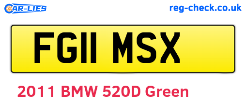 FG11MSX are the vehicle registration plates.