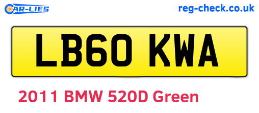 LB60KWA are the vehicle registration plates.