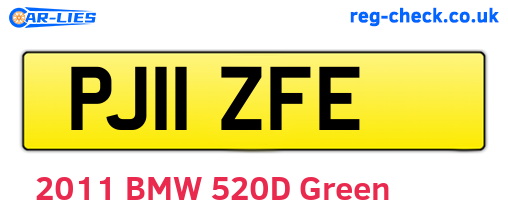 PJ11ZFE are the vehicle registration plates.