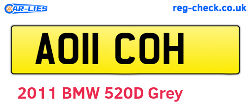 AO11COH are the vehicle registration plates.