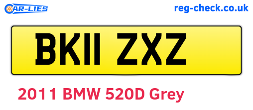 BK11ZXZ are the vehicle registration plates.
