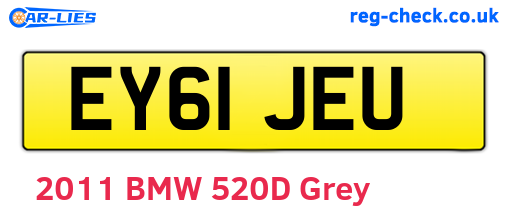 EY61JEU are the vehicle registration plates.