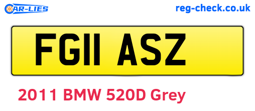 FG11ASZ are the vehicle registration plates.