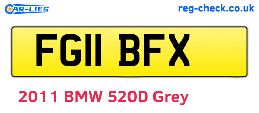 FG11BFX are the vehicle registration plates.