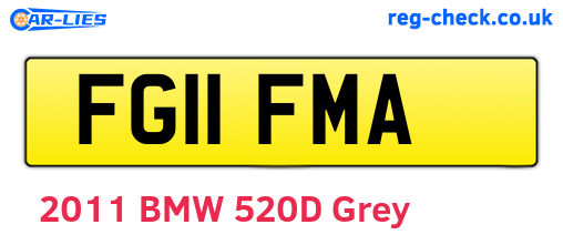 FG11FMA are the vehicle registration plates.