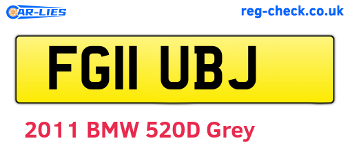 FG11UBJ are the vehicle registration plates.