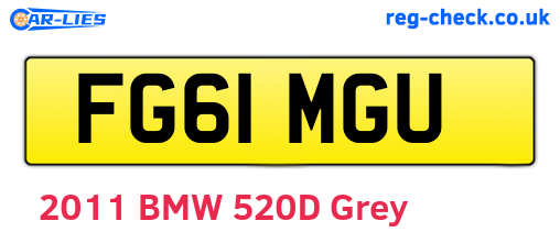FG61MGU are the vehicle registration plates.